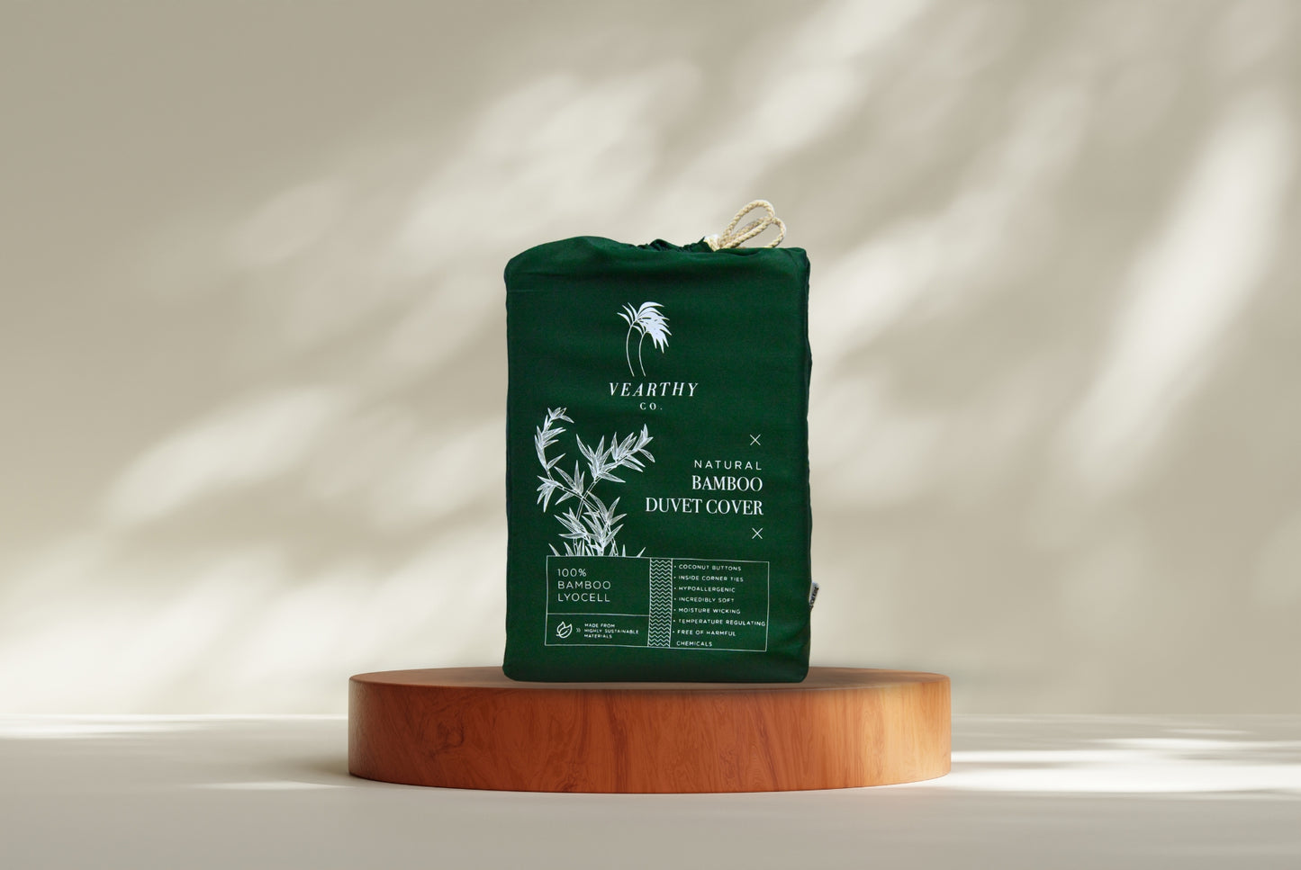 Vearthy Bamboo Lyocell Duvet Cover Forest Green - front