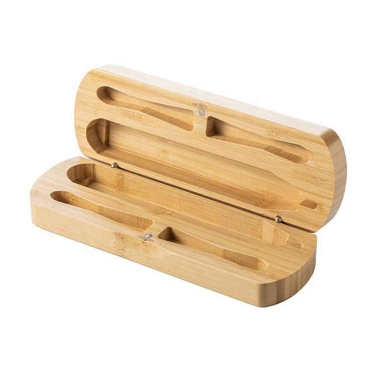 Vearthy bamboo travel case for an electric toothbrush