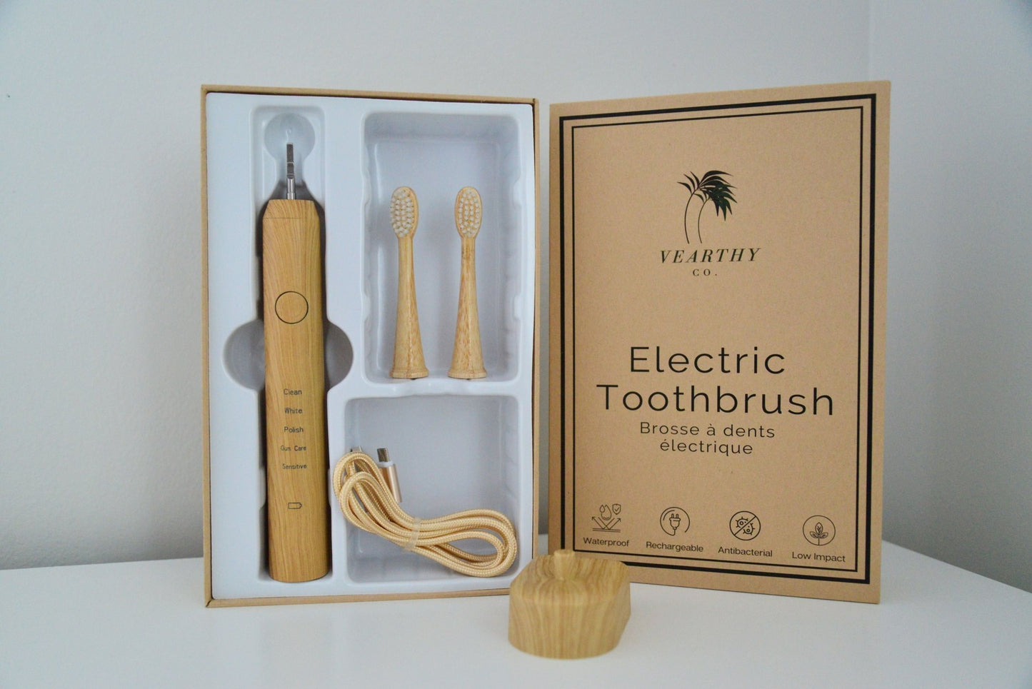 bamboo sonic electric toothbrush from Vearthy